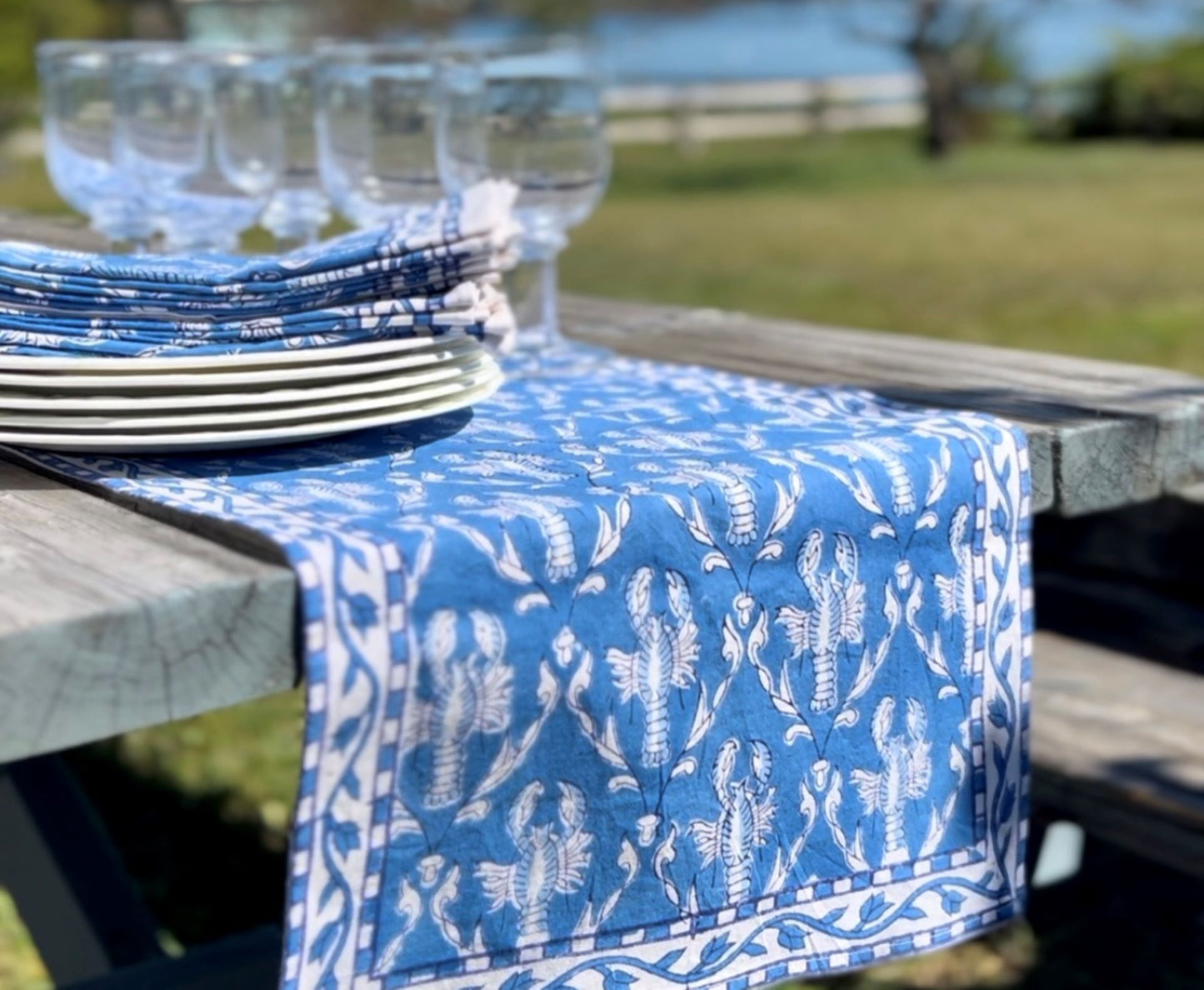Blue Lobster Table Runner