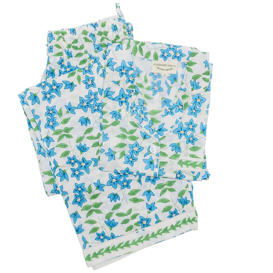 Night Suits (Sleepwear) - Fleur De Pomme De Terre Blue