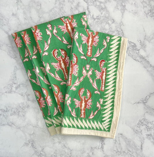 Green Lobster Napkins - set of 4