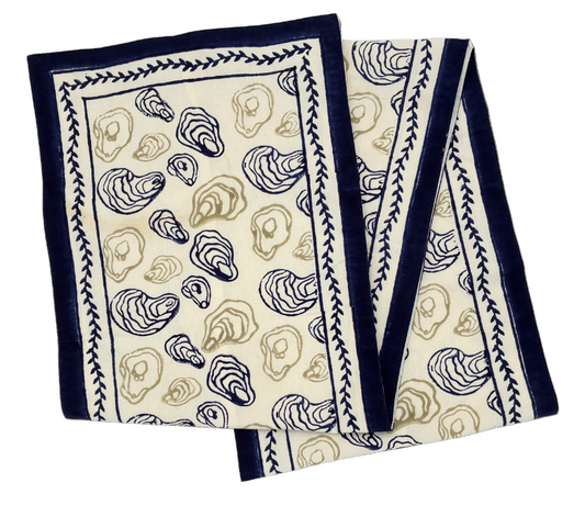 Maine Oysters - Blue Table Runner