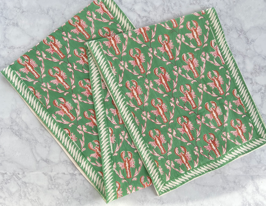 Green Lobster Table Runner