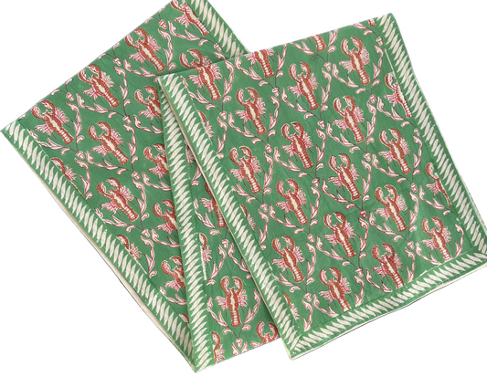 Green Lobster Table Runner