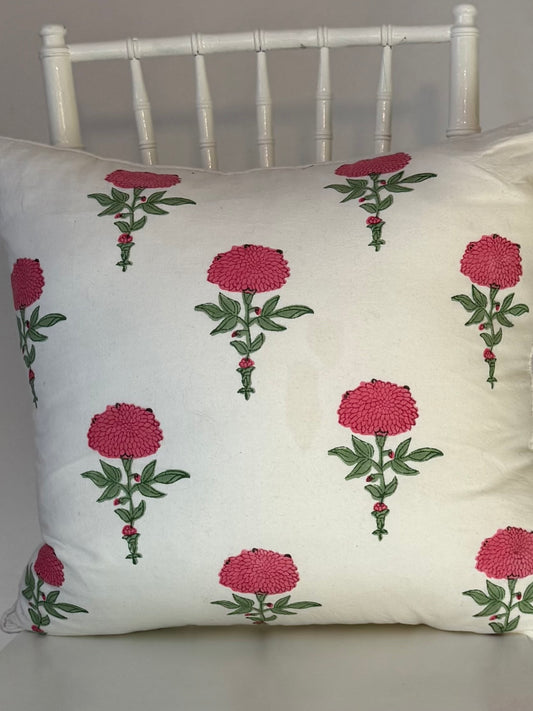 Throw Pillow - Pink Zinnia