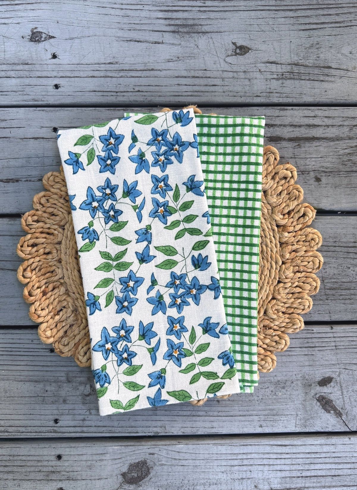 Tea Towel - Fleur de Pomme de Terre, Blue