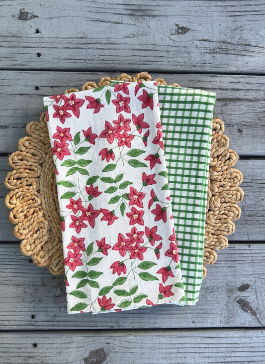 Tea Towel - Fleur de Pomme de Terre Red